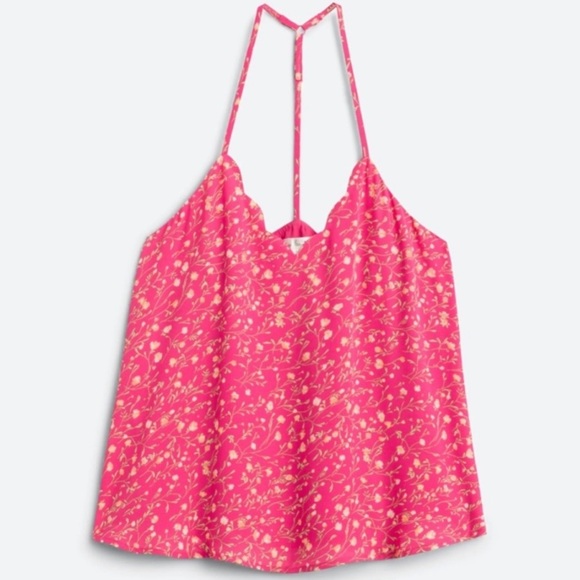 Jacki Scallop Detail Blouse pink floral strappy flower detail girl core cami top - Picture 1 of 11